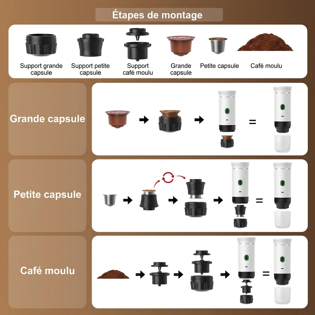 Machine à espresso portable Blanc Ivoire